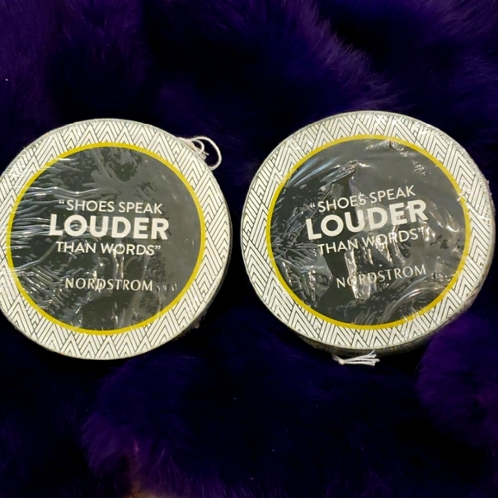 💜 NWT 2 Sets 4‎ Nordstrom Glass Coasters Shoes Speak Louder than Words Set 8